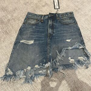 R13 denim mini skirt